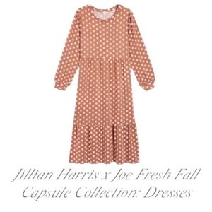 3X Jillian Harris x Joe Fresh Polka Dot Prairie “Shay” Dress, New With Tags